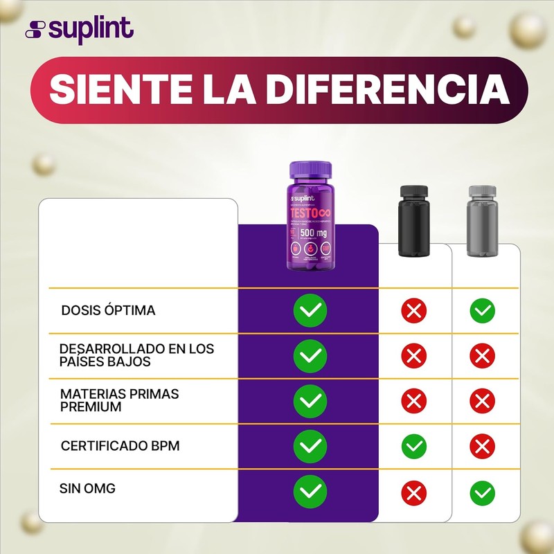 Suplemento para Hombres 500mg | Energía & Fuerza | 90