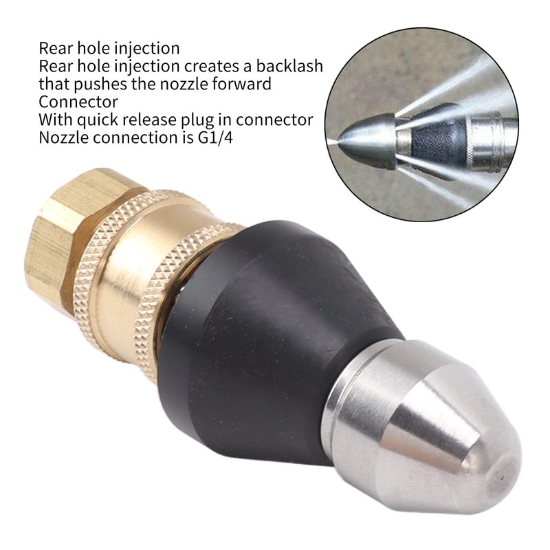 MOUMOUTEN Duct Cleaning Tool, Stainless Steel Nozzle, G1/4 Duct Pipe