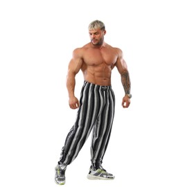 BIG SAM SPORTSWEAR COMPANY Men's Baggy Sweatpants with Pockets, Oldschool Loose Fit Gym Pants (Grey, L)