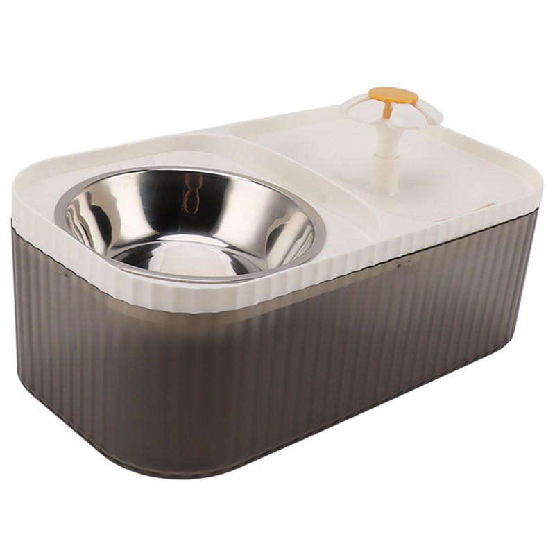 Cat Water Fountain Food Bowl High Capacity Quiet 2 In