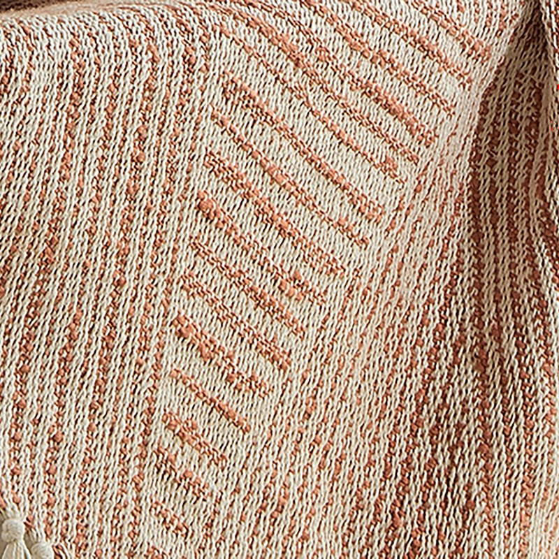 Appletree - Terracotta Geometric Throw/Blanket (180 x 130cm) - 100%