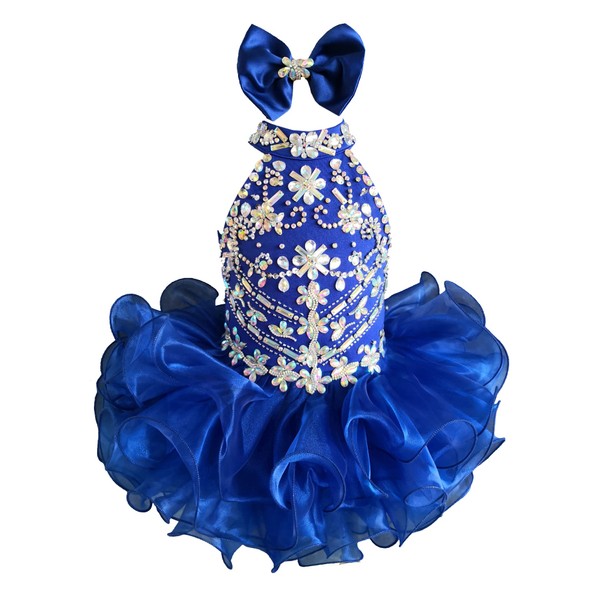 Jenniferwu G284-6 - Vestido de Fiesta para recién Nacido, Color Azul