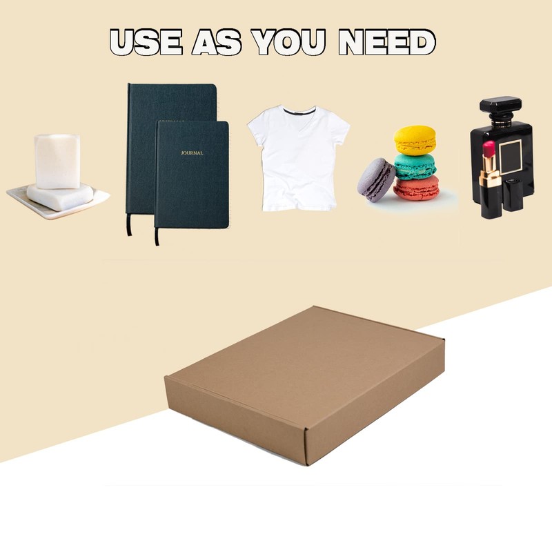 Sodissa 13x10x2 Inches Shipping Boxes Pack of 25, Brown Corrugated