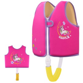 OSHYLE Swim Vest for Kids Toddler Floaties Vest with Safety Strap Buoyancy Aid (M-Unicorn, S(1-3))