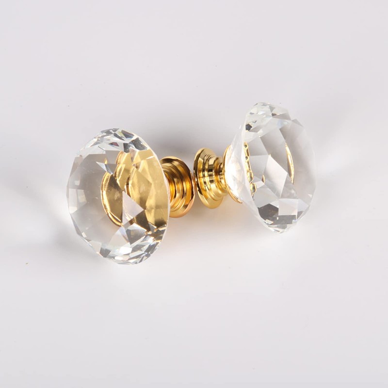 Yesmin Crystal Door Knobs,2 Pcs 30MM Crystal Drawer Carbinet Door