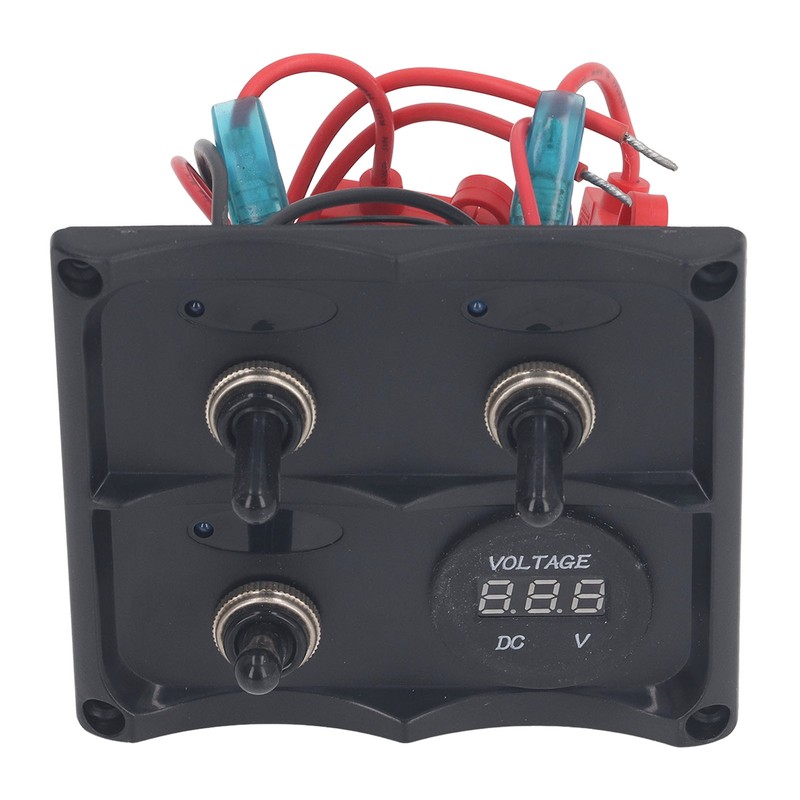 Rocker Switch Panel 3 Gang LED Waterproof DC12V‑24V with Display