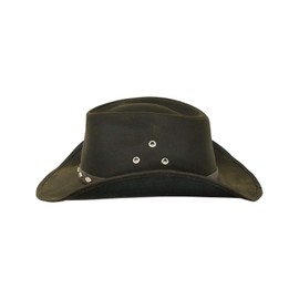 Outback Trading Company Men's 14716 Badlands UPF 50 Waterproof Breathable Western Cowboy Cotton Oilskin Hat, Brown, Medium