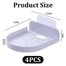 ROBOHOOK 4 Pcs Camera Wall Mount, Self Adhesive No Holes Required Baby Monitor Wall Mount with 20 Pcs Cable Organizer, Suitable for Security Camera, Baby Monitor, Mini Speaker (White)