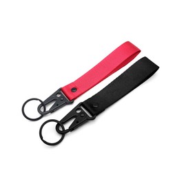Zocvyi 2 PCS Motorcycle Keychains Car Key Chain, Black Red Fabric Keychain, Practical Multifunctional Keychain Heavy Duty Key Chain Tag for Men Women