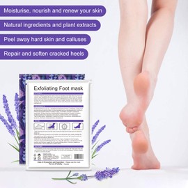 3 Pack Foot Peel Mask, Foot Peel Mask for hard skin, Remove callus peel and dead skin foot mask, Foot remover membrane suit, foot peeling mask Peeling Care (Lavender)