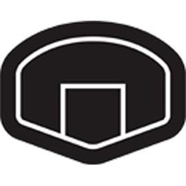 Black Basketball Backboard Vinyl Decal Sticker (8" Wide)
