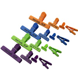 Chef Craft Select - Juego de 16 piezas de plástico para bolsas, color azul/verde/naranja/morado