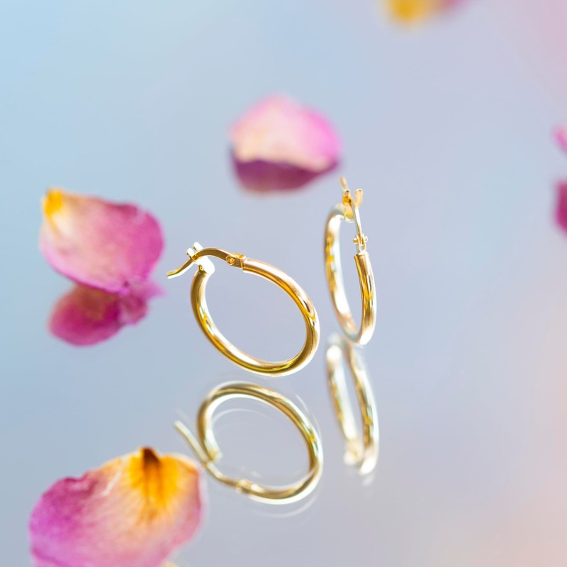 Carissima Gold Women's 9ct Yellow Gold 19.5mm Plain Hoop Earrings