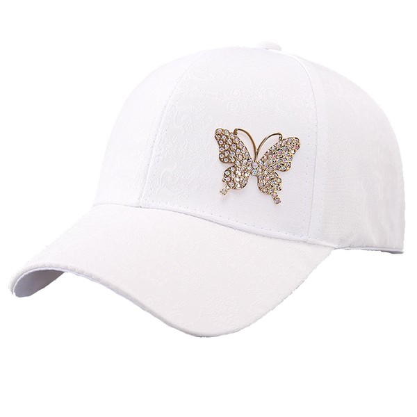 Bling Butterfly Bee Baseball Cap for Women,Shiny Studded Rhinestone Adjustable