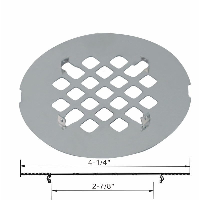Chrome Plated Snap-in Shower Drain Cover Replacement, Welsan Stainless Steel