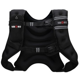 Weighted Vest, 6lbs/8lbs/12lbs/16lbs/20lbs/25lbs/30lbs Weights Vest for Women Men with Reflective Stripe for Workout, Strength Training, Running, Walking (20LB)