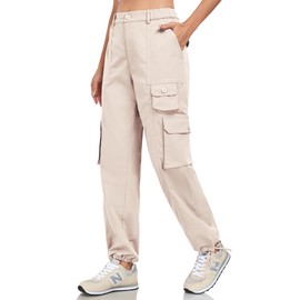 VEOBIKE Womens Camping Hiking Cargo Pants Lightweight Loose Walking Joggers Pants Cotton Lounge Pants Utility Button Pockets