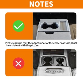 PDKLIN for F-250 Armrest Cup Holder Panel Cover Trim Compatible with 2015-2020 Ford F250 F350 F450 F550 Carbon Fiber Interior Accessories