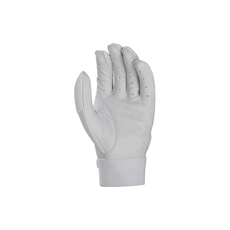 Rawlings Unisex Adult BR51BG-W-90 Baseball Batting Gloves, White, Large
