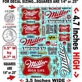 Clear Vinyl 95 R/C Racing Sponsor Sticker Gang Sheet Good -1/24 – 1/16th Scale Model Decal Sticker Sheet Radio Control Lexan Body – Die-Cut to Shape - Peel & Stick – Water Slide