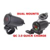 GENERIC Marine 7/8" Motorcycle Quick Charge Dual USB QC3.0 RED