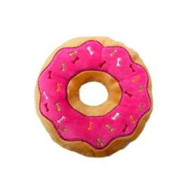 TopPetPro [Strawberry Donut] Funny Dog Toys Plush Squeaky Durable Toys for Medium, Small and Large Cool Stuffed for Dog Birthday