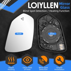 LOIYLLEN Passenger Side Mirror Replacement for Hyundai Elantra 2021 2022 2023 2024 2025 - Right Side Mirror Glass, Rear View Mirrors Glass with Power Heated & Blind Spot