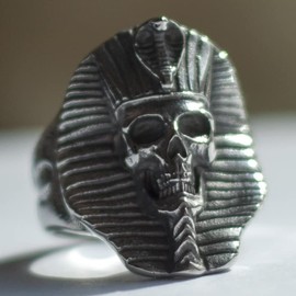 ZMY Home Egyptian Pharaoh Skull Ring Stainless Steel Jewelry Fashion Cool Punk Rock Band Ring Mummy Men (10)