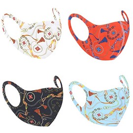 Zac's Alter Ego Set of 4 Non Medical Cool Chain & Necklace Print Value Face Masks