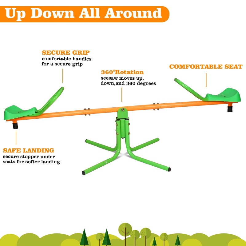 Donext 360° Rotation Outdoor Kids Spinning Seesaw Sit and Spin
