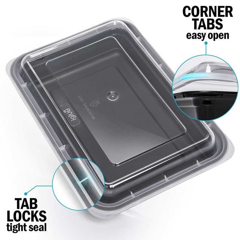 [10 Pack] 1 Compartment BPA Free Reusable Meal Prep Containers