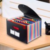 24 Pockets Expanding File Folder with Lid - Plastic Portable