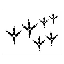 Bird Foot Prints Stencil 3 Sizes Chicken Hen Feet Multiple Design 8.5" x 11" Reusable Plastic Sheet S1228