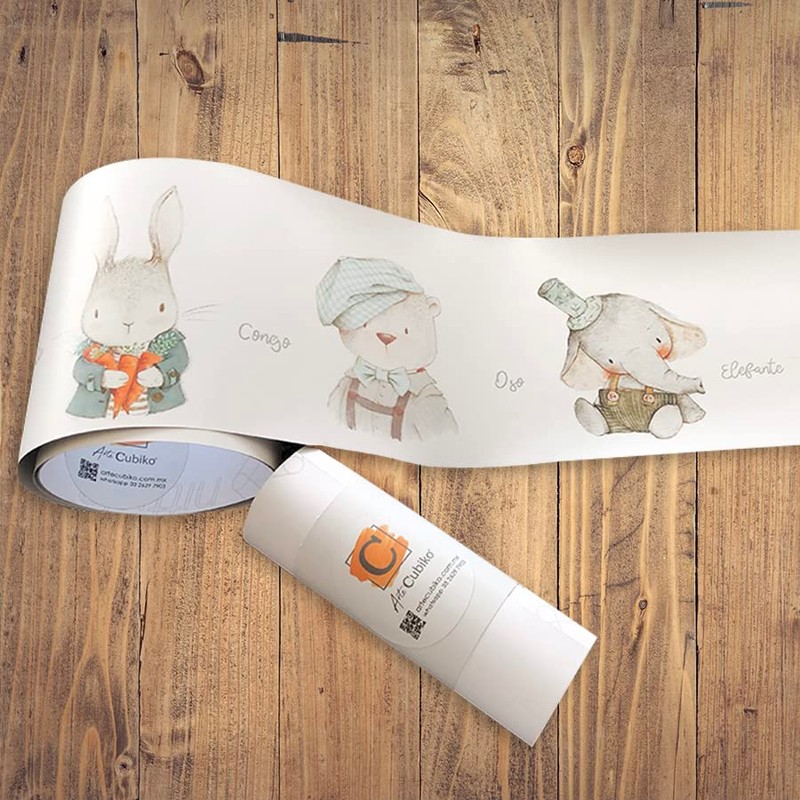 Arte Cubiko Cenefa adherible animales para bebé transportes niños