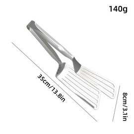 AIMALL 12.2-Inch Steak Clip, Thickened Stainless Steel Fried Fish Turner, Multifunctional Barbecue Tongs, Food Clip for Kitchen Use