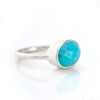 Turquoise ring, stackable ring, Vermeil Gold or silver, bezel set