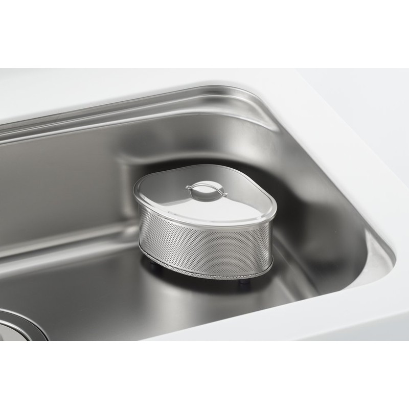 Yoshikawa SJ2430 Triangle Corner with Lid, Punching, Stainless Steel, Silver,