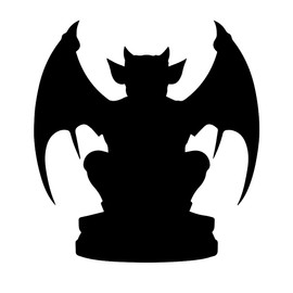 Gargoyle Silhouette 6" Vinyl Sticker Car Decal (6" White)