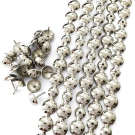 Let's Decorate 10 Meters D16mm Nickel Plated Decorative Nail Strips/Nailhead Trims,Upholstery Sofa Tacks,Loosing Tacks Matched (M:16mm Nickel)