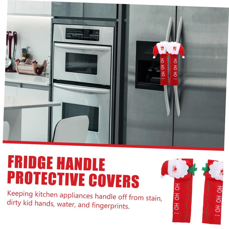 LABRIMP Dishwasher Handle Cover Xmas 2 Pack Christmas Decorative Fridge
