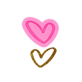 Super Glossy Slanted Heart Shape Silicone Mold Epoxy Resin Casting Mold Polymer Clay Mold DIY Keychain Jewelry Making Craft