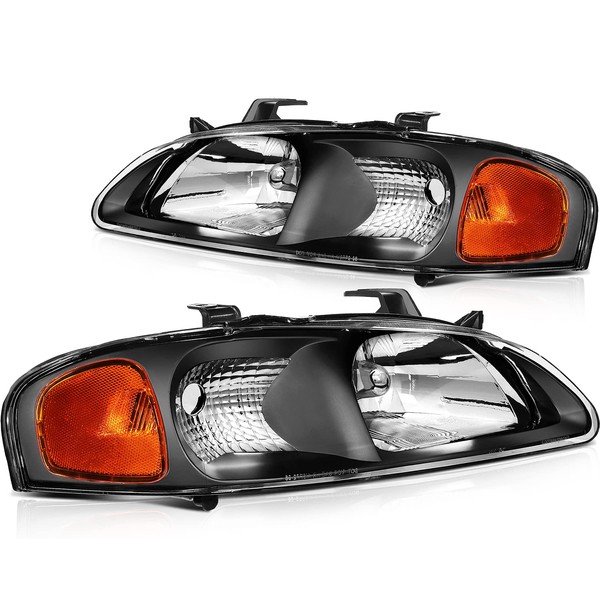 LBRST Headlight Assembly Fit For Nissan Sentra 2000-2003 Black Housing