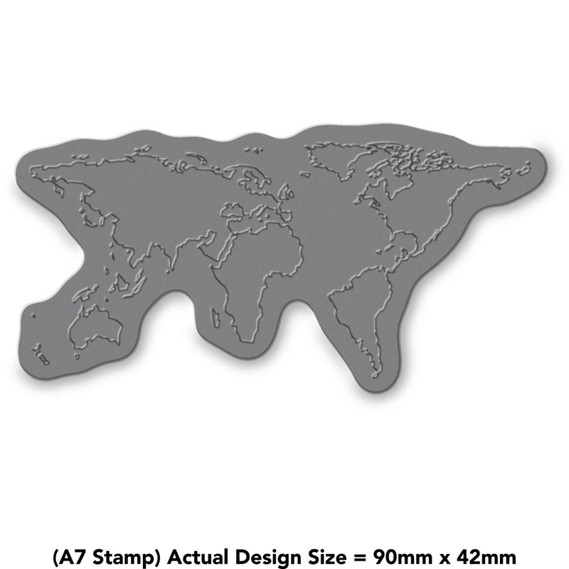 Azeeda A7 'World Map' Unmounted Rubber Stamp (RS00040020)