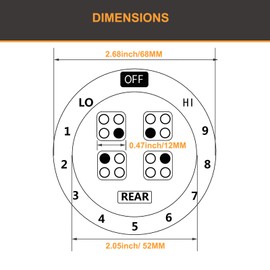 MANWU 6 Stove dials Sticker for Burner cooktop hob Cooker top Oven Replacement Adhesive knob Symbols (Black Print ON Clear for Silver, White or Light Coloured Cooker Tops)