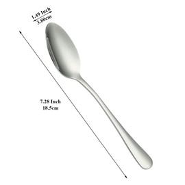 Evanda Dinner Spoons 12 Pieces, Stainless Steel 18.5cm Spoons, Dessert Spoons, Table Spoon, Soup Spoons, Easy to Clean, Dishwasher Safe