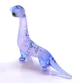 Sansukjai Apatosaurus Micro Tiny Figurines Hand Blown Glass Art Animals Dinosaur Collectible Gift Home Décor (Purple Tone)