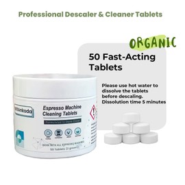 Coffee Maker Cleaner Descaler Tablets(50 Counts), Descaling Solution for Brevle, Nespres, Keurig, Ninja, Delonhi, Miele, Gaggia, Removes Limescale, Oil Buildup for Universal & Espresso Coffee Machine