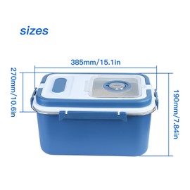 YXQ Rice Sorage Container Bin 20 lbs Stainless Steel Flour Storage Containers with Lid Rice Grain Kitchen Bucket Airtight Canister for Cereals Flour Sugar Tea Milk Wine Ice, Dry/Wet Food,Blue