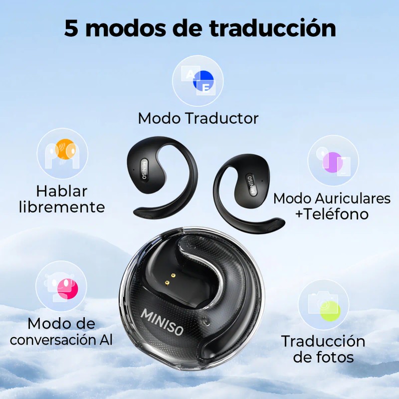 Audfonos Miniso X15 Pro Ai Audifonos Traductores Bluetooth 5.4 Ows