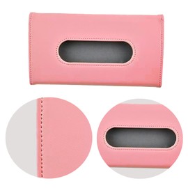 Vastsea Auto Tissue Halter, Sonnenblende Serviette Halter, Sonnenblende Taschentuchbox PU Leder, für Auto Sonnenblende Auto Rücksitz Autozubehör, Rosa